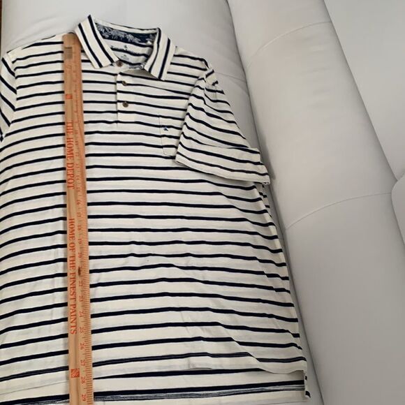 Tailor Vintage Cotton Blend Short Sleeve Striped Polo Men’s Shirt Size XL - Picture 5 of 9